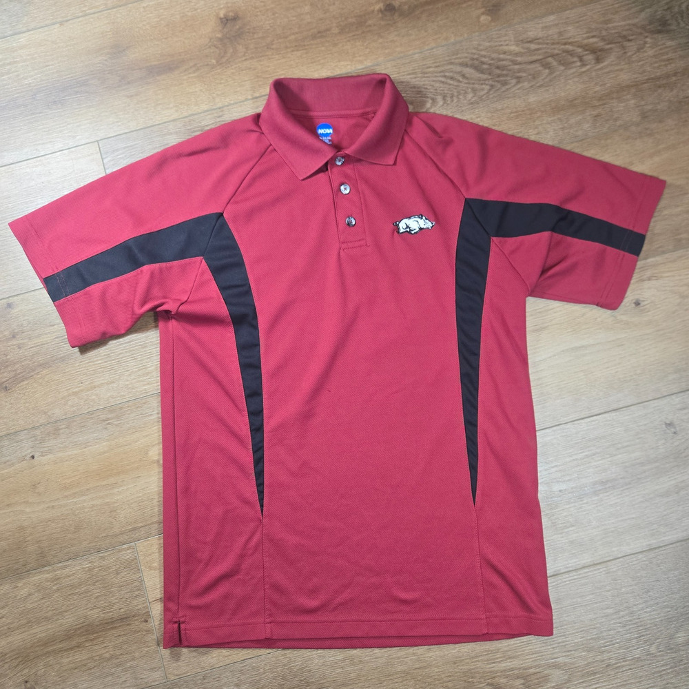 Arkansas Razorbacks Polo Shirt Mens S Red KA Inc NCAA Golf Short Sleeve Hogs Fan